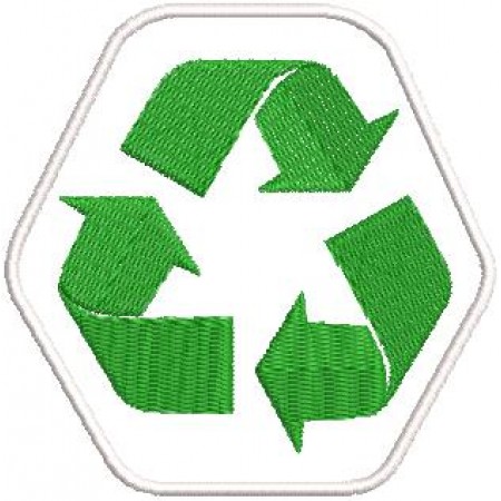 Patch Bordado simbolo Reciclagem 8x8 cm Cód.4688