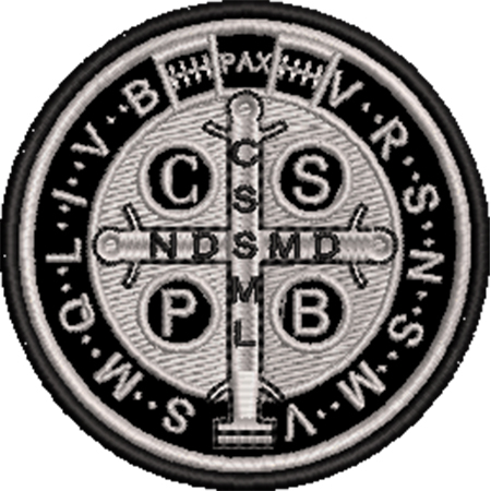 Patch Bordado Medalha de São Bento 8x8 cm Cód.4927