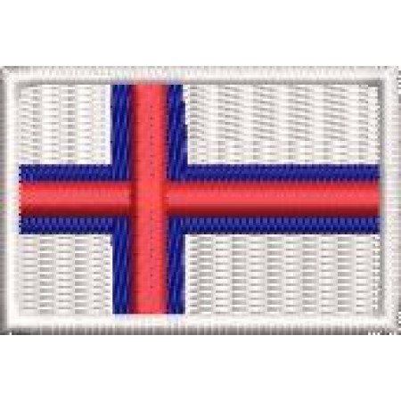 Patch Bordado Mini Bandeira Ilhas Faroé 3x4,5 cm Cód.MBP285
