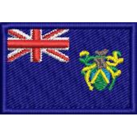 Patch Bordado Mini Bandeira Ilhas Pitcairn 3x4,5 cm Cód.MBP287