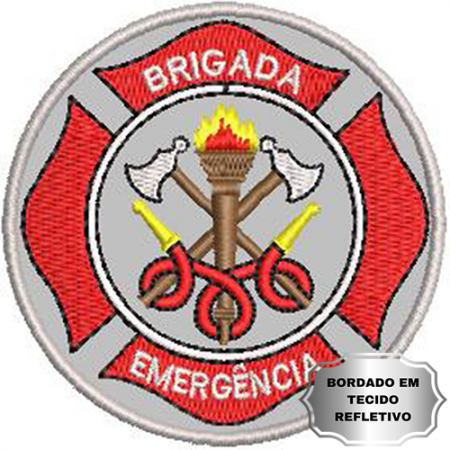 Patch Bordado Refletivo  Brigada de emergência 7x7cm Cód.4867