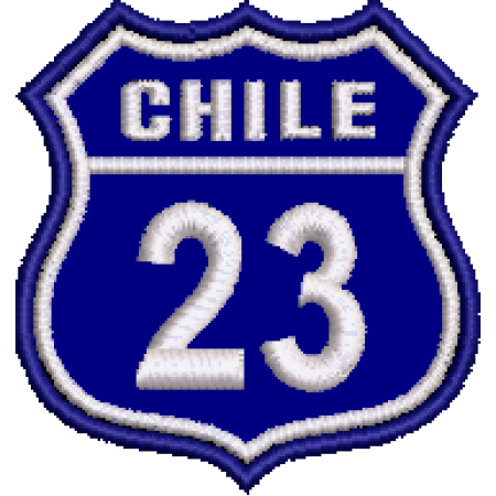 Patch Bordado Chile Rota 23 - 4,5x4 cm Cód.5488
