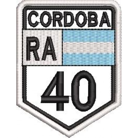 Patch Bordado Córdoba Argentina RA 40 - 8x6 cm Cód.5523