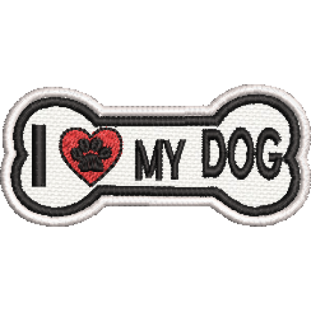 Patch Bordado I Love my Dog 3,5x7,5 cm Cód.5545