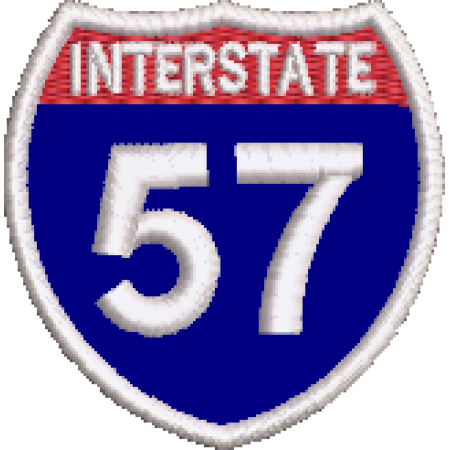 Patch Bordado Interstate 57 - 5x5 cm Cód.5587