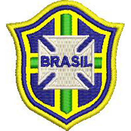 Patch Bordado Brasão do Brasil futebol 6x5,5cm Cód.5384