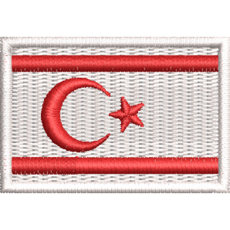 Patch Bordado Mini Bandeira Chipre do norte 3x4,5 cm Cód.MBP291