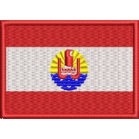 Patch Bordado Bandeira Taiti 5x7 cm Cód.BDP291