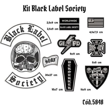 Kit 8 Patchs Bordados Black Label Cód.5848