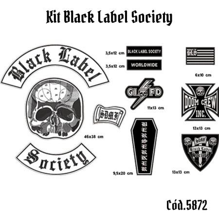 Kit Patch Bordado Black Label Society - tamanho Grande Cód.5872