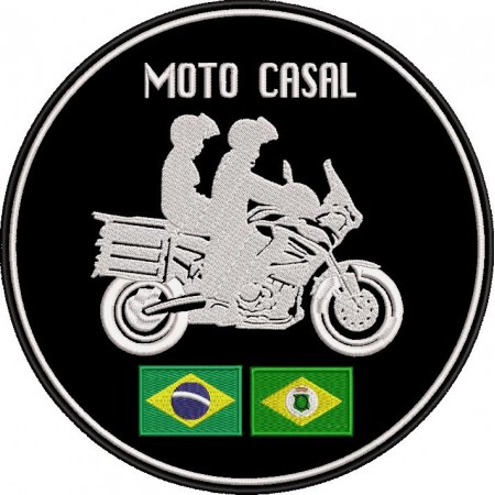 Patch Bordado Moto Casal 20x20 cm Cód.5901