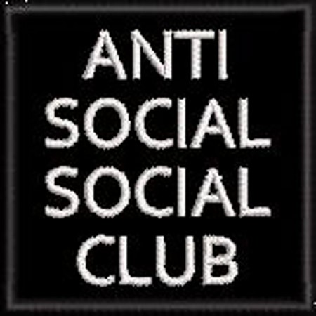 Patch Bordado Anti social social Club 5x5 cm Cód.6498
