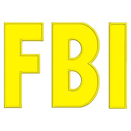 Patch Bordado FBI (3 letras separadas) 15x21 cm Cód.6429