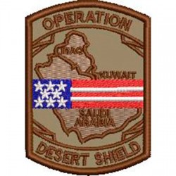 Patch Bordado Operação Desert Shield 7x5 cm Cód.6435