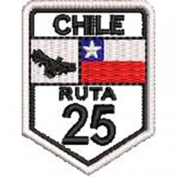 Patch Bordado Rota 25 Chile 5x3,5 cm Cód.6481