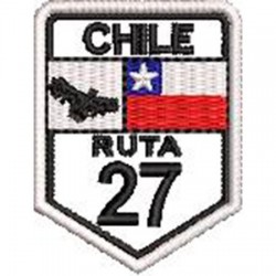Patch Bordado Rota 27 Chile 5x3,5 cm Cód.6479
