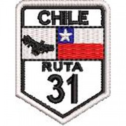 Patch Bordado Rota 31 Chile 5x3,5 cm Cód.6482