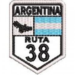Patch Bordado Rota 38 Argentina 5x3,5 cm Cód.6477