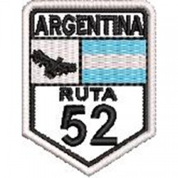 Patch Bordado Rota 52 Argentina 5x3,5 cm Cód.6475