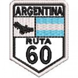 Patch Bordado Rota 60 Argentina 5x3,5 cm Cód.6476