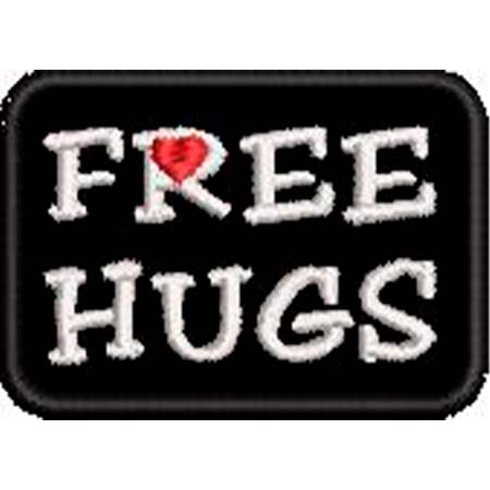 Patch Bordado Free Hugs 3.5x5 cm Cód.6204