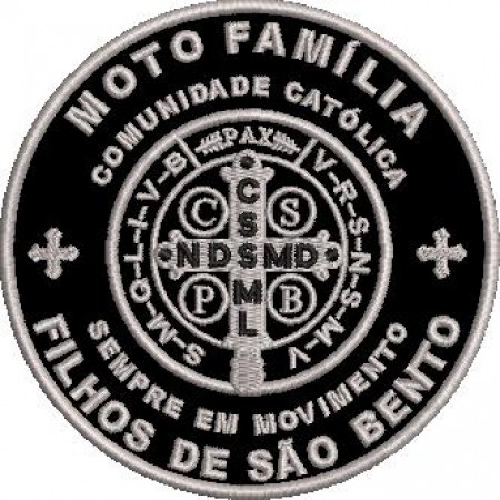 Patch Bordado bordado 10x10 cm -Filhos de São Bento- ATENÇÃO -exclusivo para integrantes do grupo Cód.6094