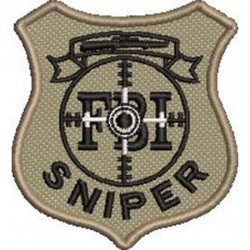 Patch Bordado FBI Sniper 7x6 cm Cód.6386