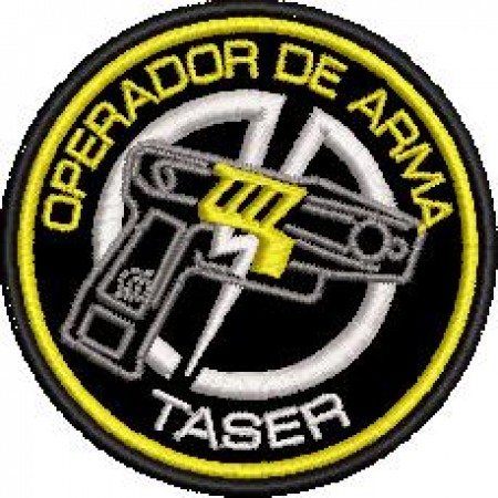 Patch Bordado Operador de Arma Taser 7x7 cm Cód.6357
