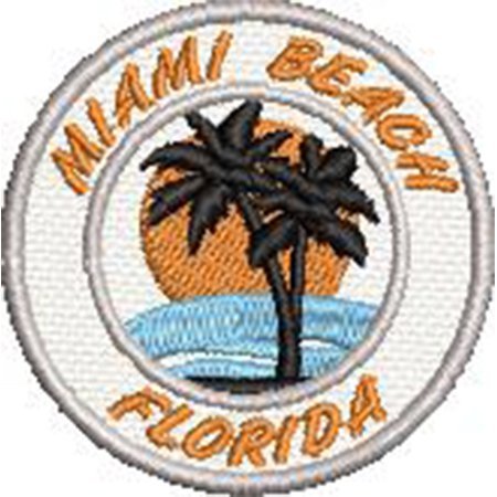 Patch Bordado Miami Beach Florida 5x5 cm Cód.6173