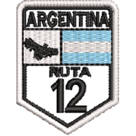 Patch Bordado Ruta 12 Argentina 5x4 cm Cód.6042