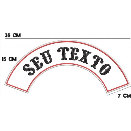 Patch Bordado Tarja Superior com seu Nome ou Texto Cód.TJ49